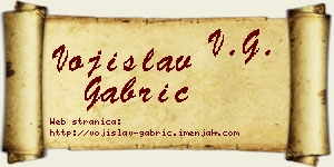 Vojislav Gabrić vizit kartica